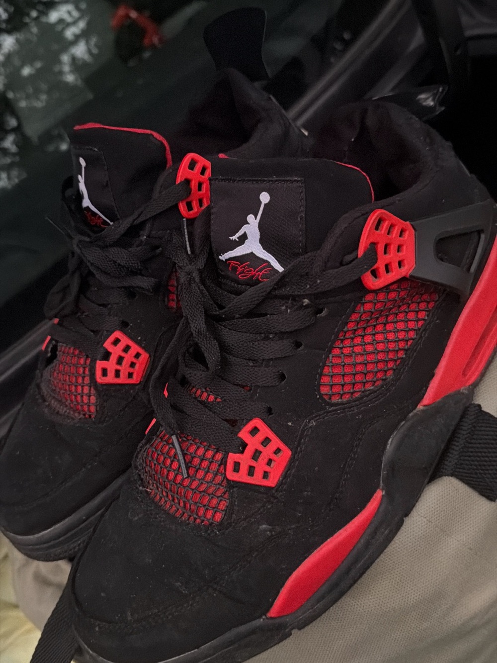 Jordan Black and Red Retro Basketball Sneakers
